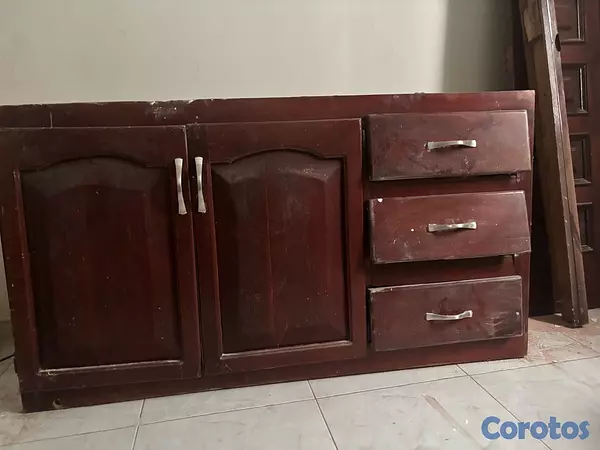 herramientas, jardines y exterior - Lavamanos con tope y mueble en caoba  6