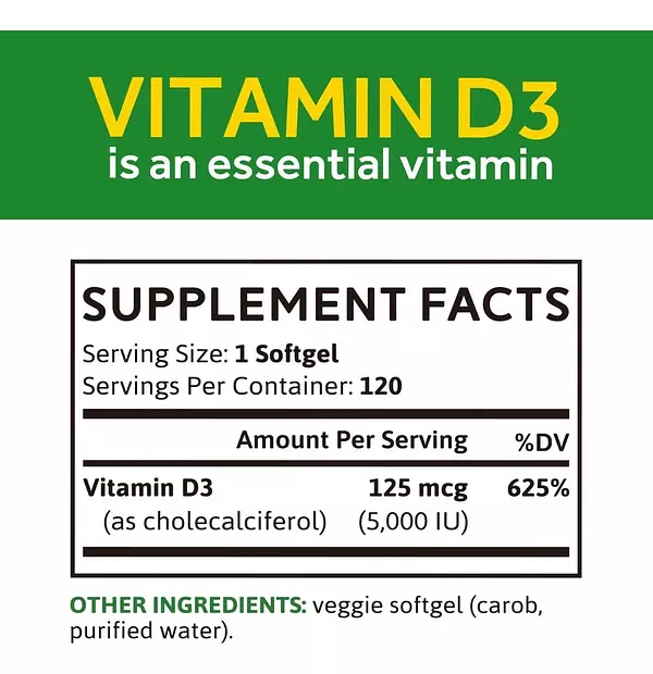 Salud y Equipamiento Médico - Vitamina D3 5000 Iu Whollium 2