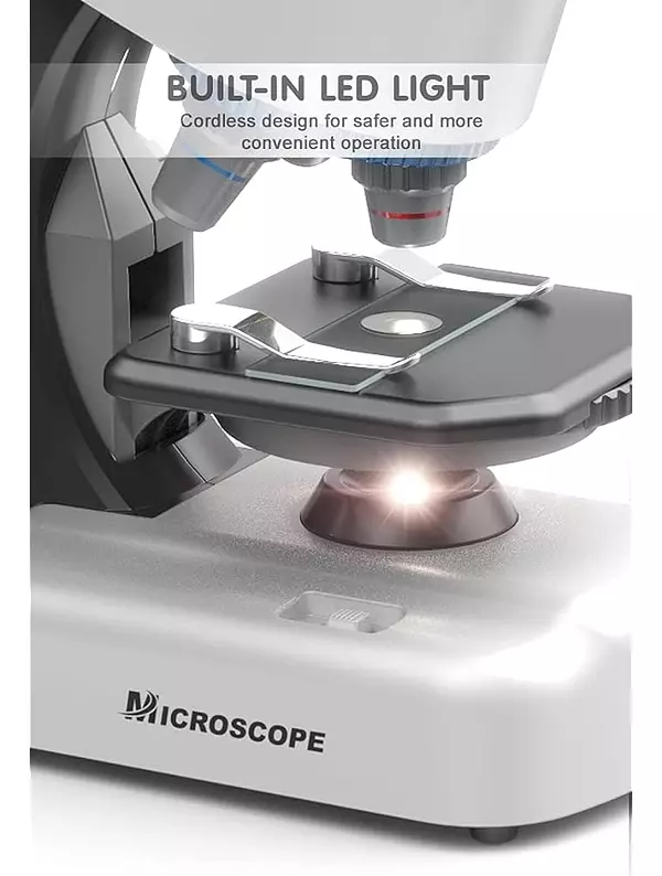 Salud y Equipamiento Médico - Microscopio Hyrenee Para Niños - Hasta 40-1200x Zoom, Kit St 5