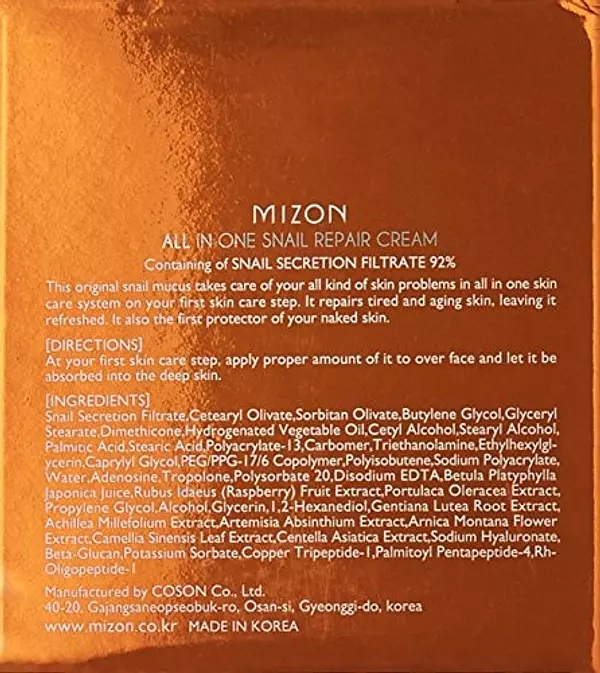 Salud y Equipamiento Médico - Mizon All In One Snail Repair Cream, 75 Gramos 7