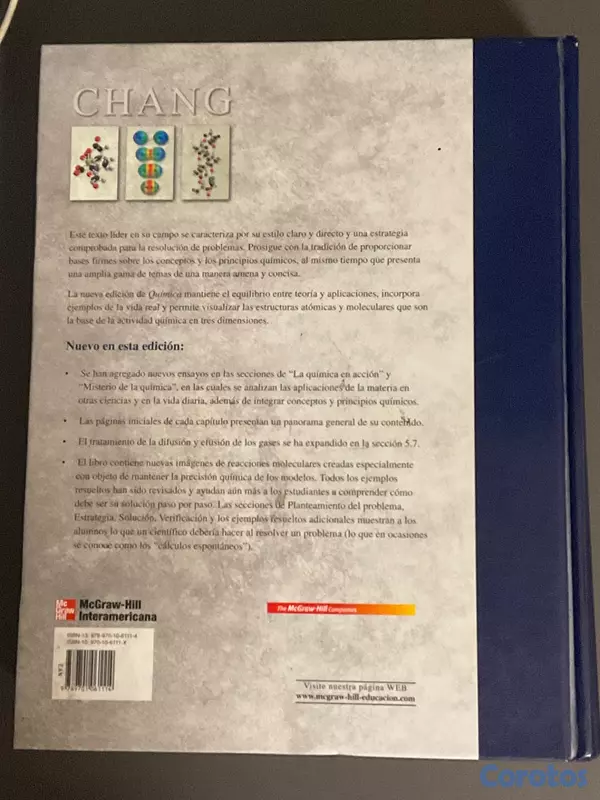 libros y revistas - Libro de Química Raymond Chang 9no edición  2