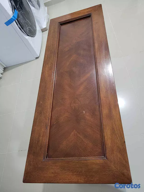 muebles y colchones - Mesa Parson madera maciza color caoba 3