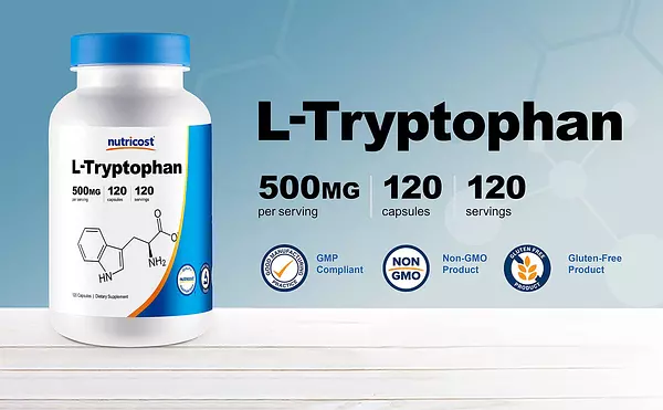 Salud y Equipamiento Médico - L-triptofano 500 Mg 120 Cap Nutricost 4