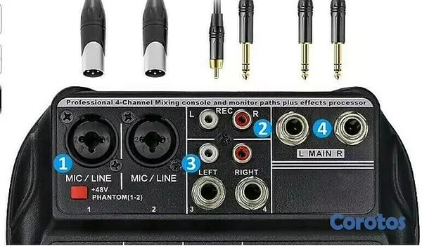 camaras y audio - MEZCLADORA DE AUDIO TEYUN A4 - 4 CANALES 5