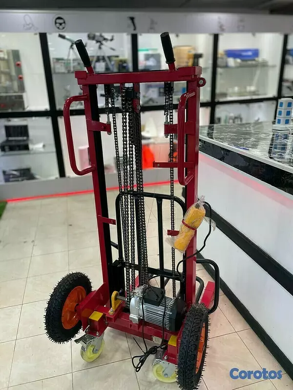 equipos profesionales - Montacargas grua Carretilla de 2 metros de elevacion electrico de 200KG 8