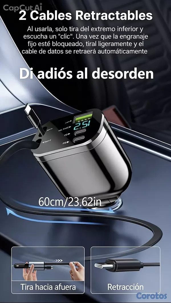 accesorios para vehiculos - cargador para auto  2
