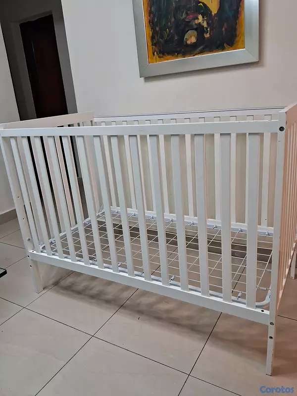 muebles - cuna en color blanco con poco uso,  4
