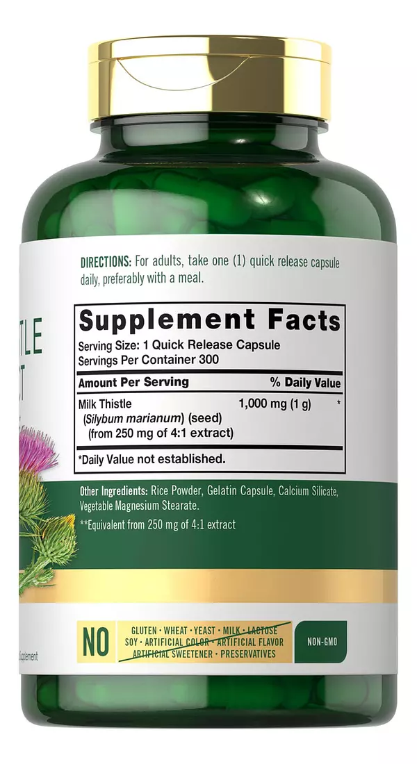 Salud y Equipamiento Médico - Cardo Mariano 1000mg | 300 Capsulas-carlyle 3