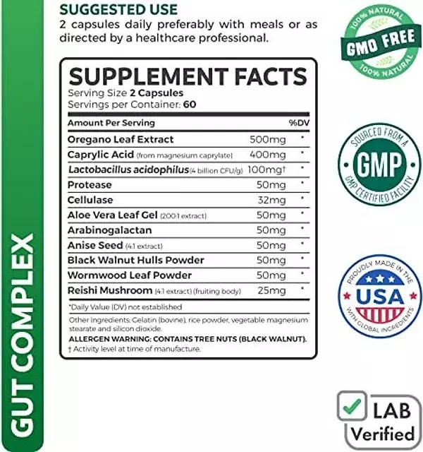 Salud y Equipamiento Médico - Candida Cleanse Complejo Intestinal Hierbas Naturales 120cap 5