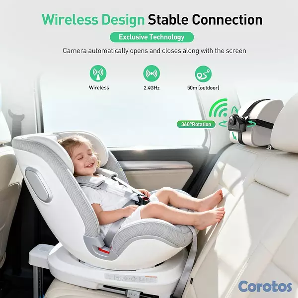 accesorios - Monitor inalámbrico para carro con cámara para beb 4