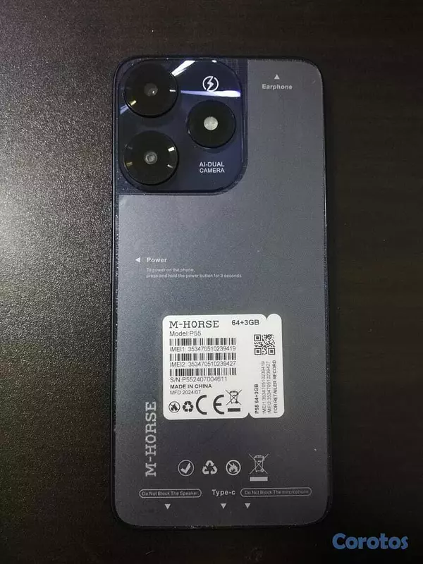 celulares y tabletas - Teléfono M Horse P55 64GB 3GB RAM Nuevo  4