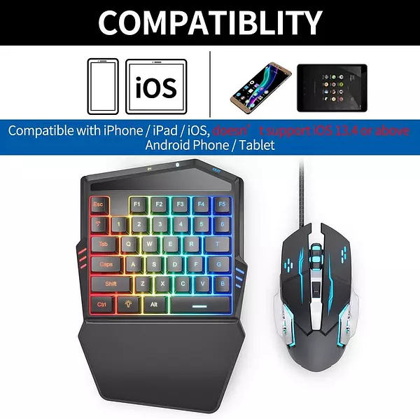 accesorios para electronica - Kit mouse y teclado Gamer para Celular iPhone/iPad android tablet gaming 8