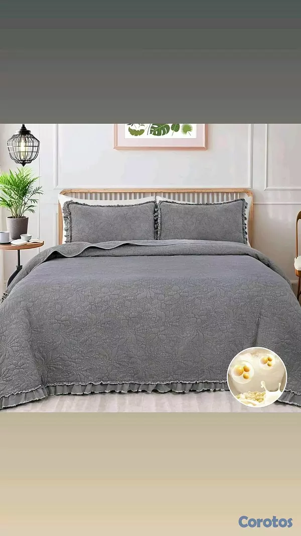 decoración y accesorios - Set de Colchas Queen Importados, Nuevos en su Empaque  2