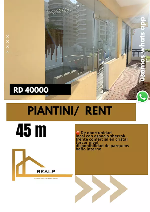 oficinas y locales comerciales - Local céntrico Piantini 1