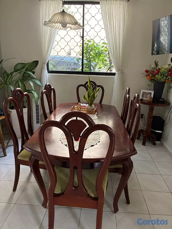 muebles y colchones - juego de comedor rectangular de 6 sillas  3