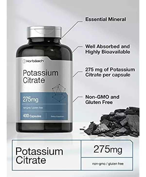 Salud y Equipamiento Médico - Suplemento De Citrato De Potasio 275 Mg  400 Cápsulas 3