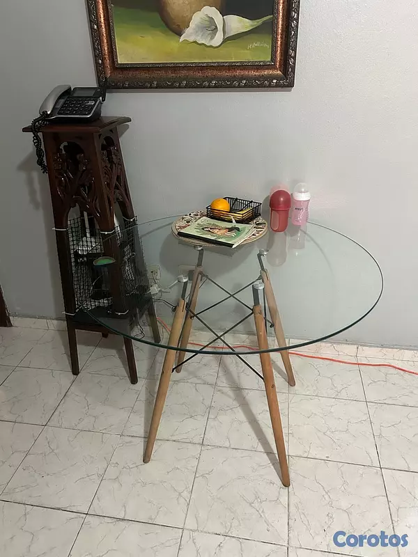 muebles y colchones - juego de comedor en cristal de 4 sillas 2