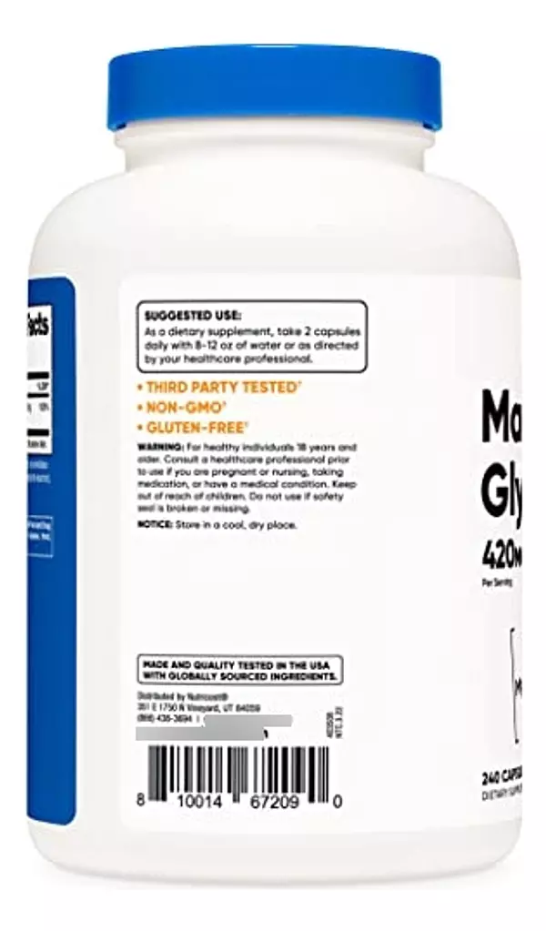 Salud y Equipamiento Médico - Glicinato De Magnesio 420 Mg-nutricost 3
