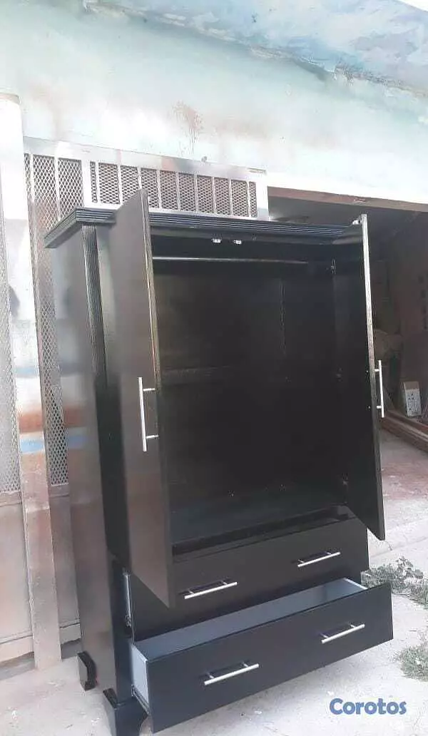 muebles y colchones - Armario/ropero negro  2