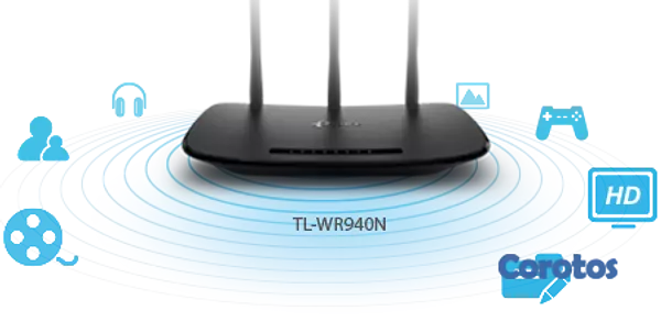 otros electronicos - ROUTER WIRELESS TP-LINK TL-WR940N, 2.4GHZ/450MBPS, 1 PUERTO WAN + 4 PUERTOS LAN 2