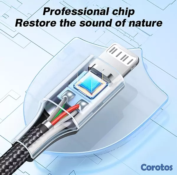 accesorios para electronica - Adaptador auxiliar de audio para iPhone y iPad 3
