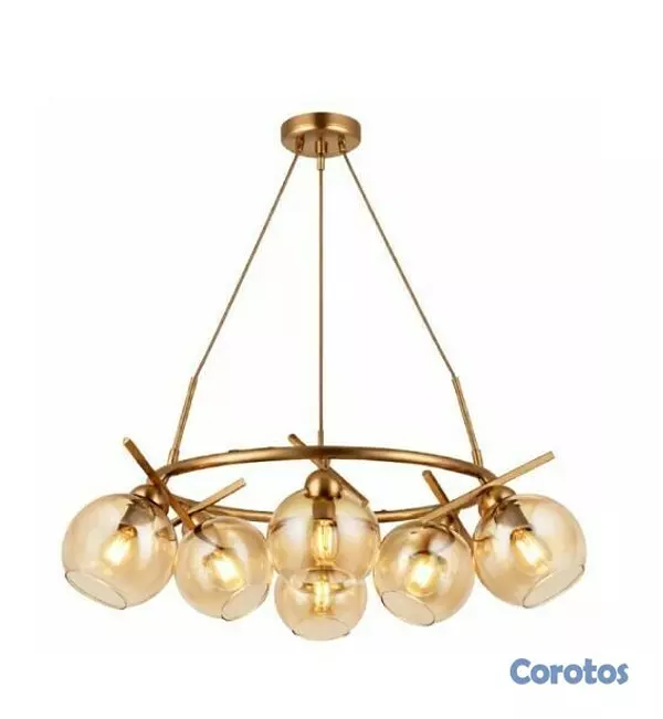 decoración y accesorios - Lampara colgante de techo con globos bronce 3