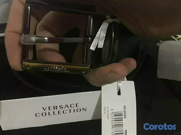 joyas, relojes y accesorios - Cinturón Versace Collection Plata Oro Y Cuero Nuevas !!!