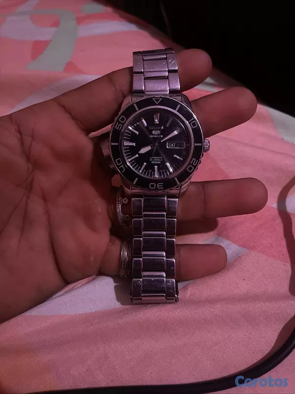 joyas, relojes y accesorios - Seiko 5 sport cara negra  8