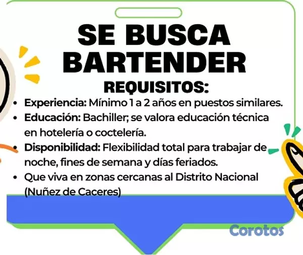 empleos disponibles - SE BUSCA BARTENDER