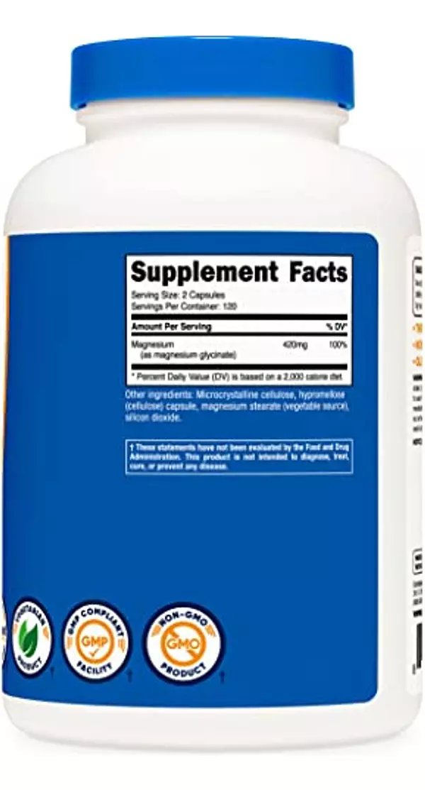 Salud y Equipamiento Médico - Glicinato De Magnesio 420 Mg-nutricost 4