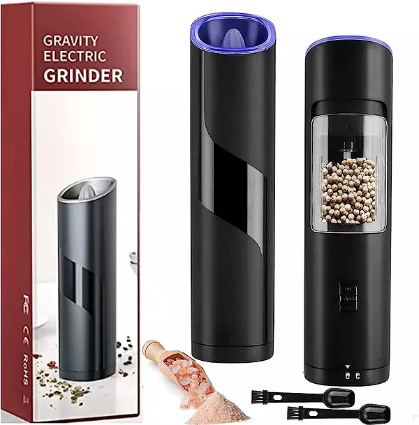 cocina - Molinillo electrico por gravedad de sal o pimienta con luz led salt and pepper 3
