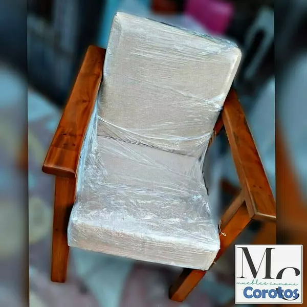 muebles y colchones - Juego de Muebles y sillas angelica madera de caoba comteporaneo tapizado  4