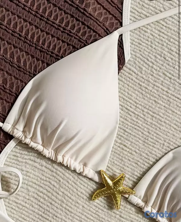 ropa para mujer - Conjunto de bikini de tres piezas para mujer, esti 3