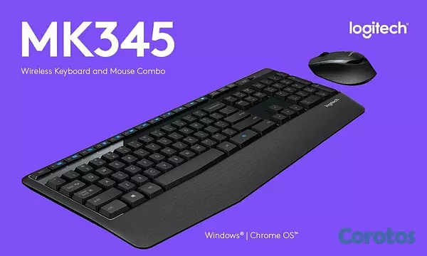 computadoras y laptops - TECLADO MOUSE LOGITECH MK345 USB WIRELESS RECEIVER 2.4GHZ WIRELESS, INGLES, 10M  1