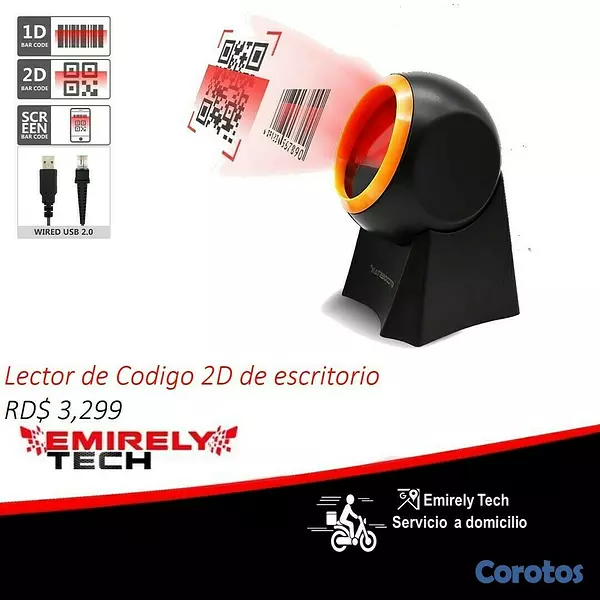 equipos profesionales - Lector de Codigo de Barras 2D estandar Escaner de Codigos escritorio Desktop 1