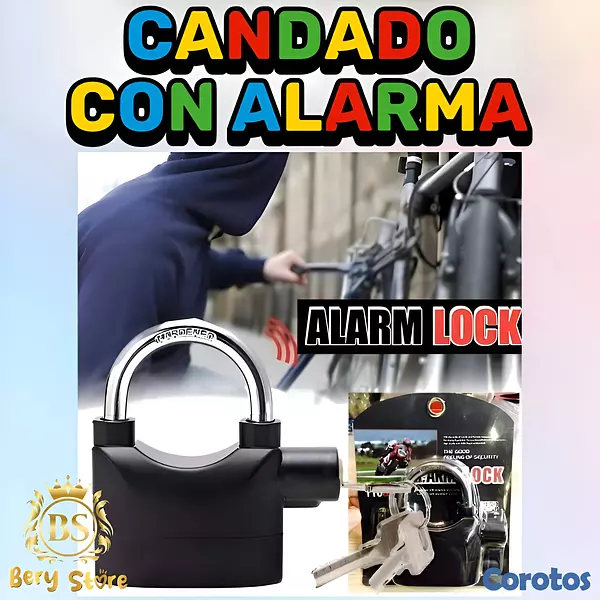 herramientas, jardines y exterior - 🎀 CANDADO CON ALARMA ANTIRROBO | CANDADO CON ALARMA PARA MOTO | CANDADO ALARMA  6