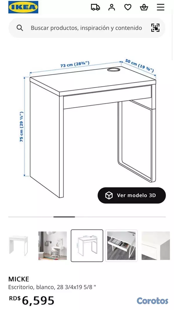 muebles y colchones - Escritorio blanco IKEA  4