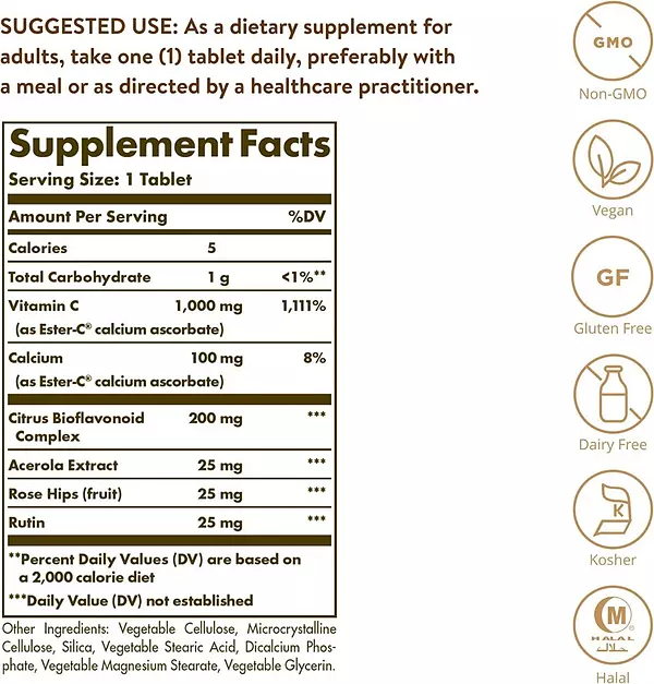 Salud y Equipamiento Médico - Vitamina C 60 Tab Solgar 2