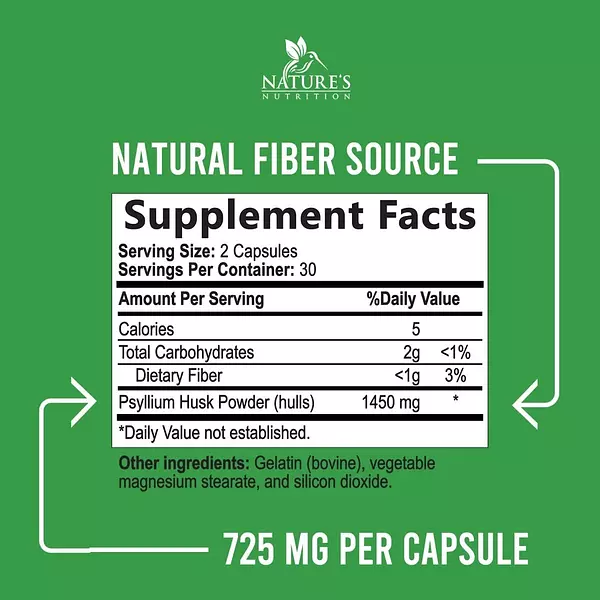 Salud y Equipamiento Médico - Psyllium 60 Cap Nature's 2