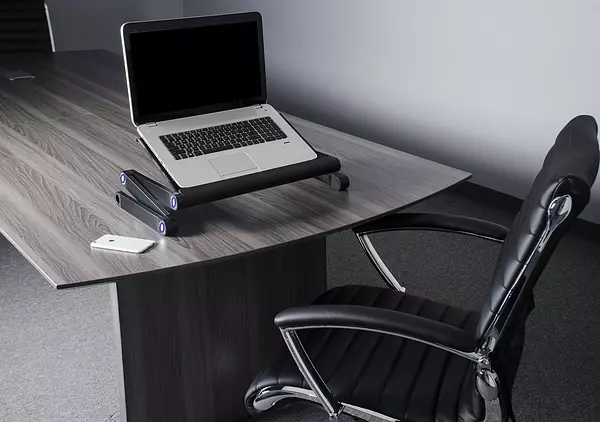 accesorios para electronica - Mesa para laptop portatil de Aluminio computadora con enfriador ventilador base 4