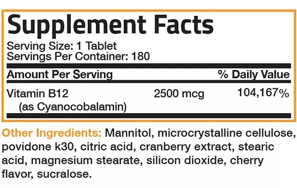 Salud y Equipamiento Médico - Vitamina B12 2500 Mcg Bronson 2
