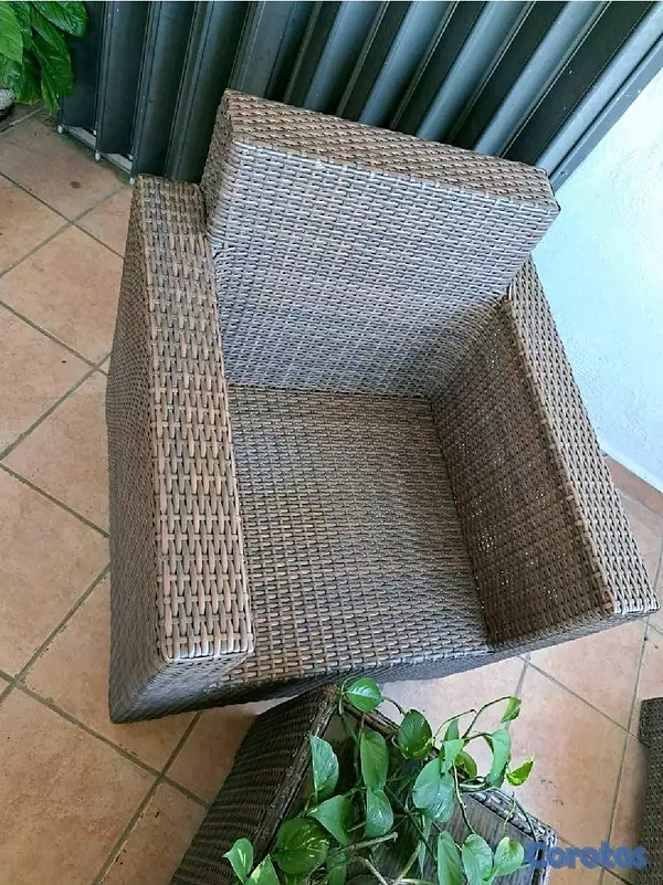 muebles y colchones - Juego de Muebles para Terraza o Galería de fibra, con sus cojines.  3