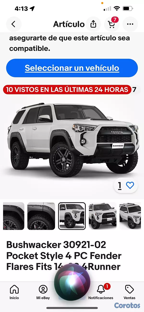 jeepetas y camionetas - vendo flares deportivos de 4 runner nuevos en su plástico negros para proteger  5