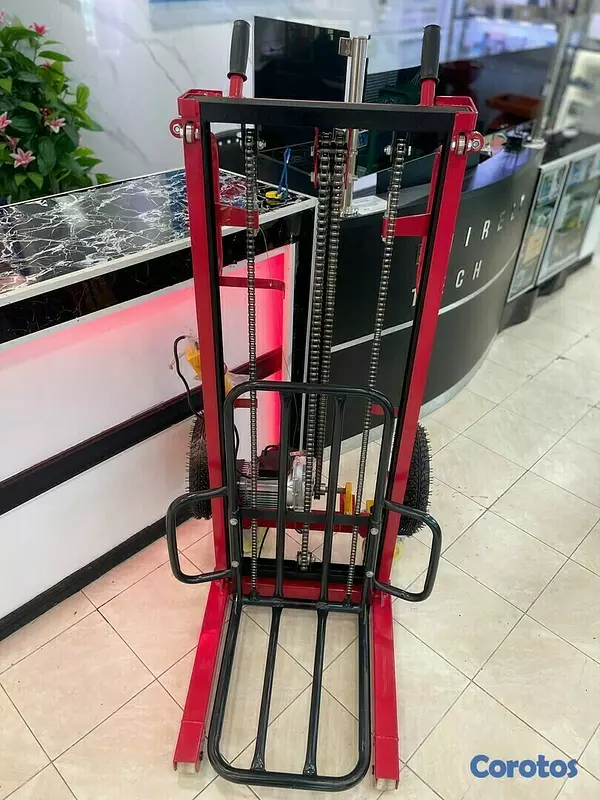 equipos profesionales - Montacargas grua Carretilla de 2 metros de elevacion electrico de 200KG 9