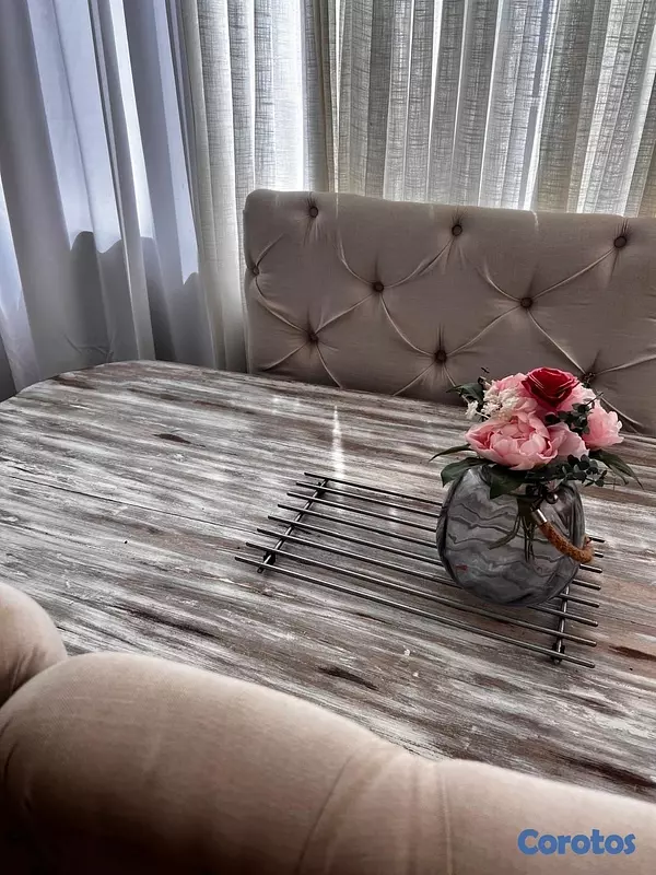 muebles y colchones - juego comedor de caoba restaurado   3