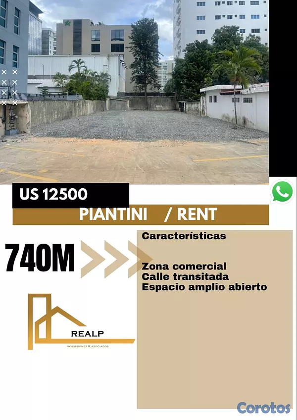 solares y terrenos - Alquiler solar en Piantini  1
