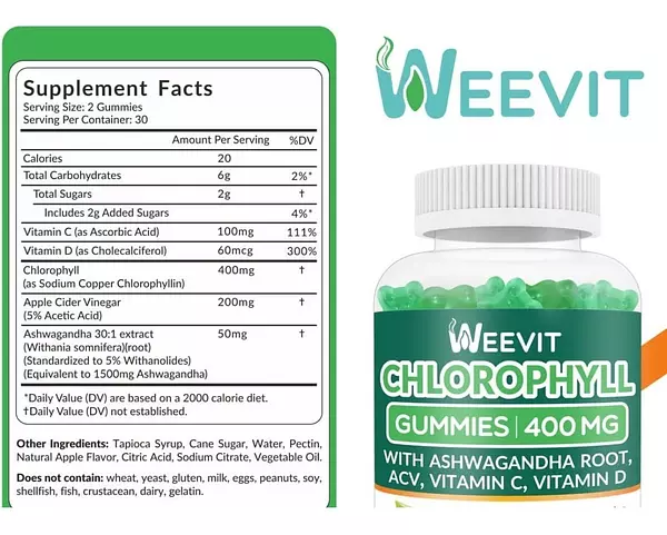 Salud y Equipamiento Médico - Clorofila 60 Gum 400 Mg Weevit 2