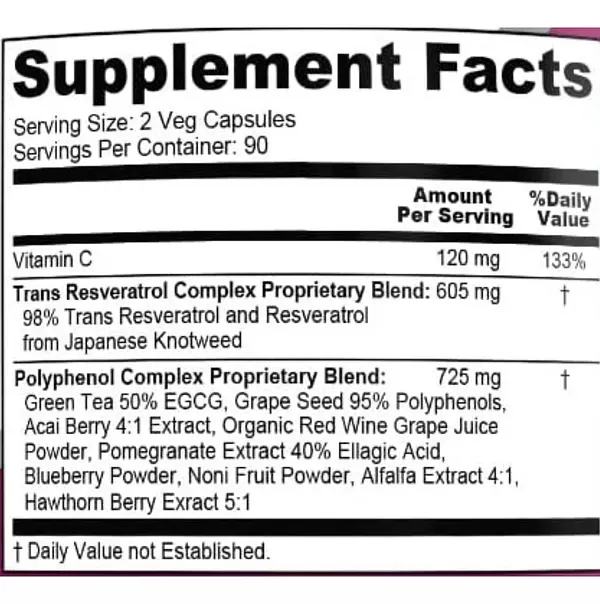 Salud y Equipamiento Médico - Resveratrol Y Polifenol 180 capsulas 2