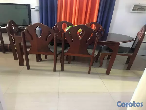 muebles y colchones - De oportunidad, comedor de seis sillas en caoba a muy buen precio  4