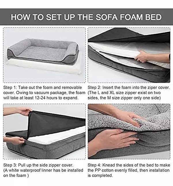 animales y mascotas - Cama Ortopedica Para Perros Grandes, Sofa Lavable 3